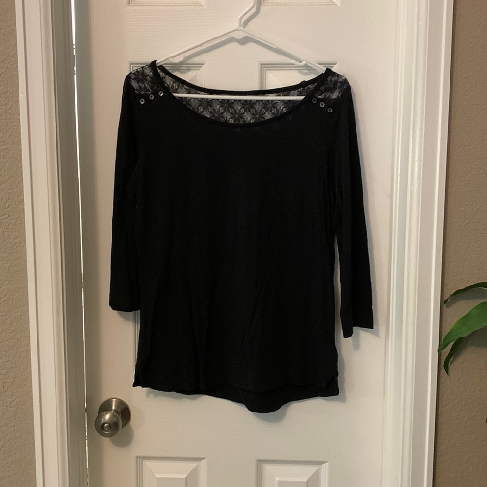 Black Express lacy long sleeve top size S